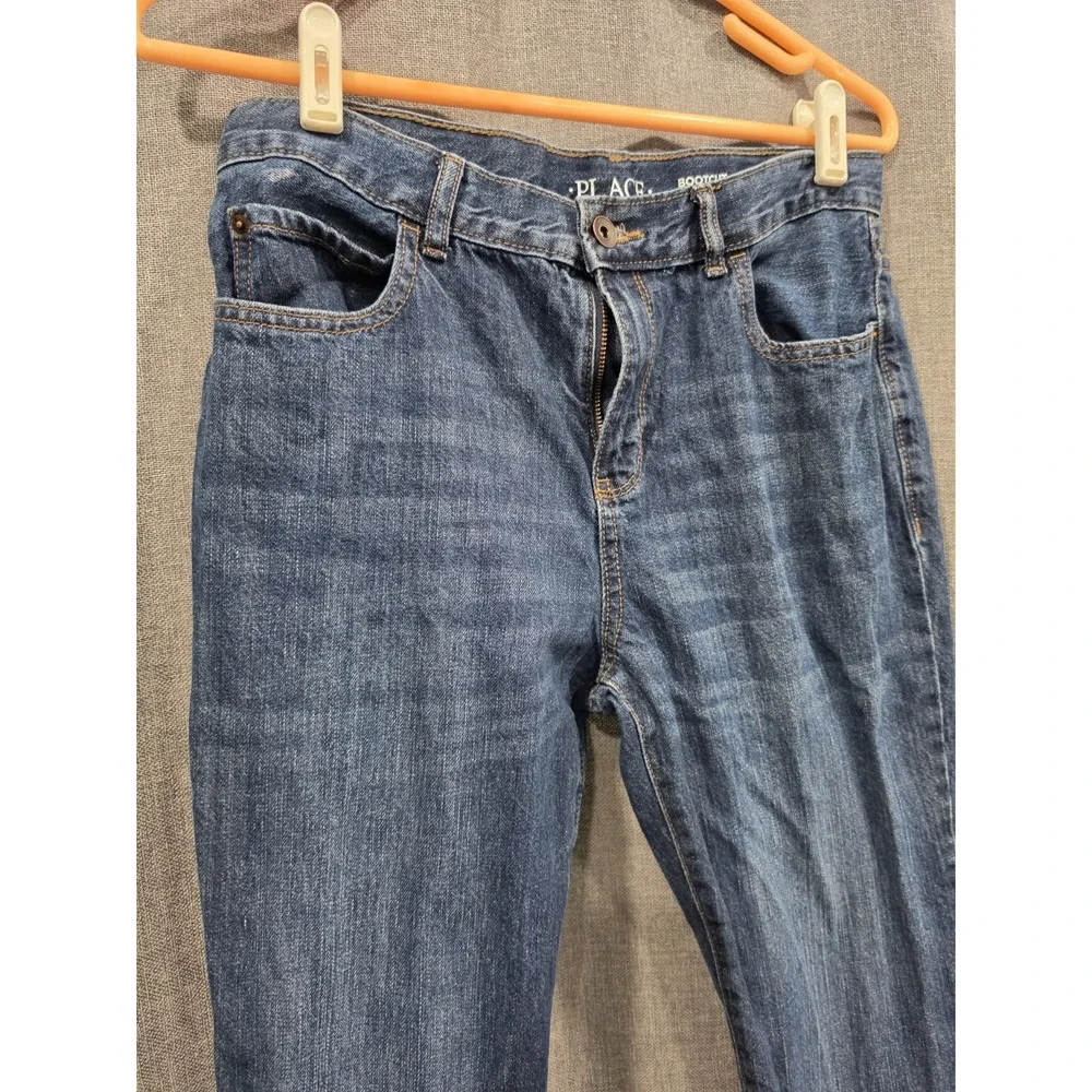 The Children's Place Boys Bootcut Jeans Size 14 Husky Adjustable Waist Blue